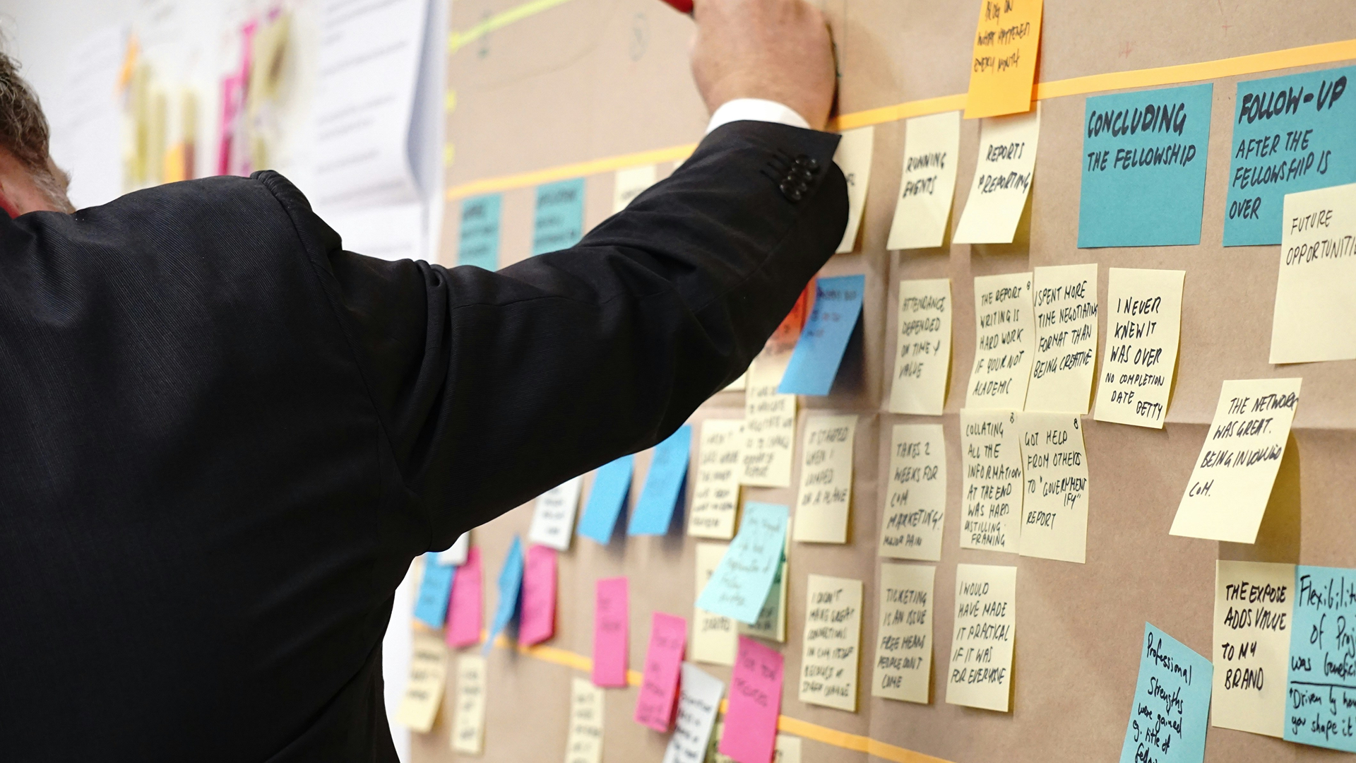 Students collaborating in innovation and change management program Image