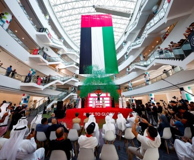 UAE Tour 2025 stage five finale at HBMSU campus