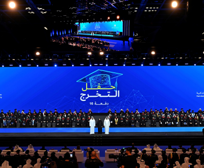 UAE Tour 2025 stage five finale at HBMSU campus