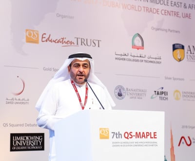 Dr. Mansoor Al Awar discusses importance of smart learning at QS-Maple 2017 Conference in Dubai