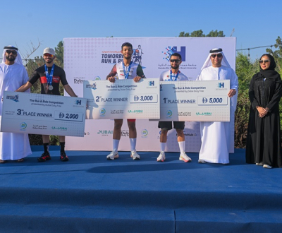 Under the patronage of Dubai Duty Free and with the support of the Dubai Sports Hamdan Bin Mohammed Smart University Successfully Concludes the “Run & Ride Competition” as Part of the “Tomorrow Run & Ride” Event